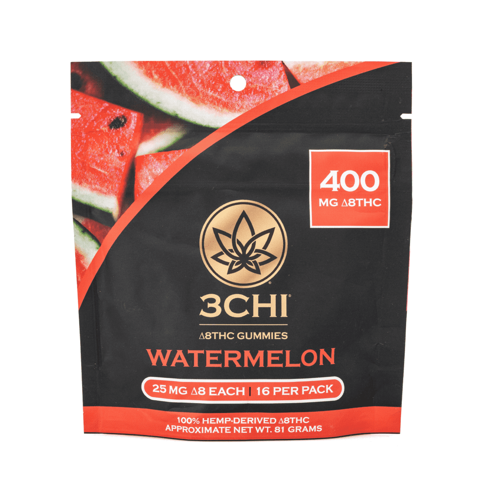 3chi delta 8 watermelon gummies 400 mg total delta 8 thc bag front.webp 3chi delta 8 watermelon gummies 400 mg total delta 8 thc bag front.webp