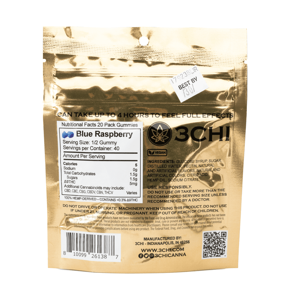3chi delta 9 thc gummies blue raspberry 200 mg total delta 9 thc bag back.webp 3chi delta 9 thc gummies blue raspberry 200 mg total delta 9 thc bag back.webp