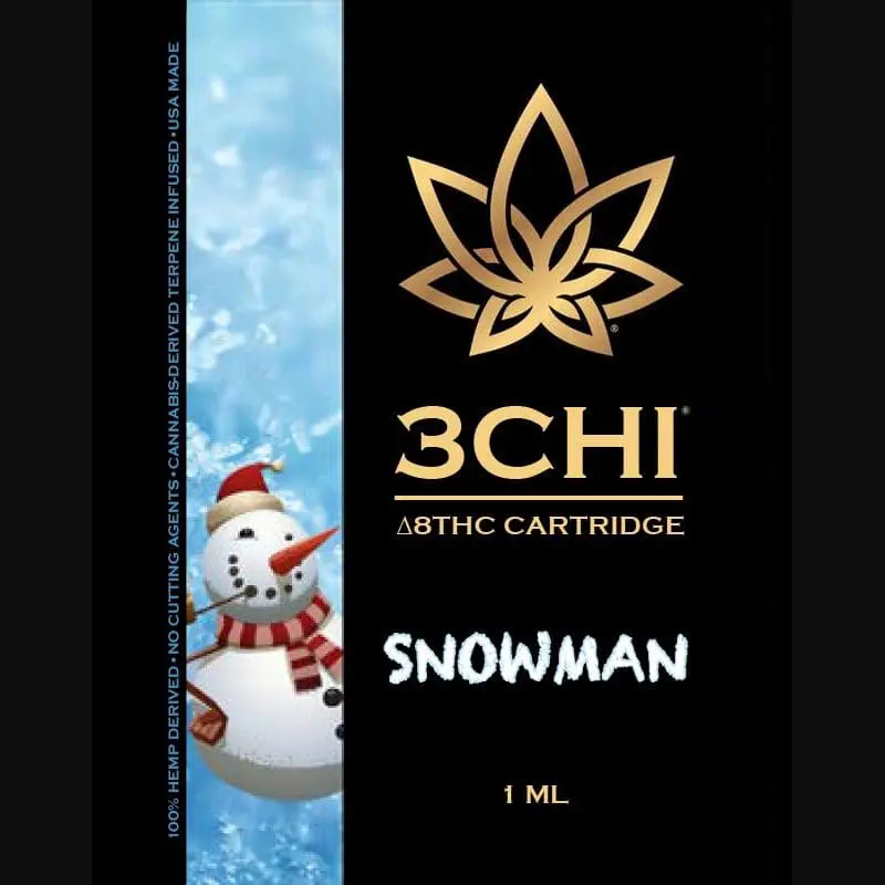 3chi snowman delta 8 thc vape cartridge with cannabis derived terpenes.webp 3chi snowman delta 8 thc vape cartridge with cannabis derived terpenes.webp