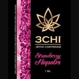 3chi strawberry napalm delta 8 thc vape cartridge with botanical derived terpenes.webp