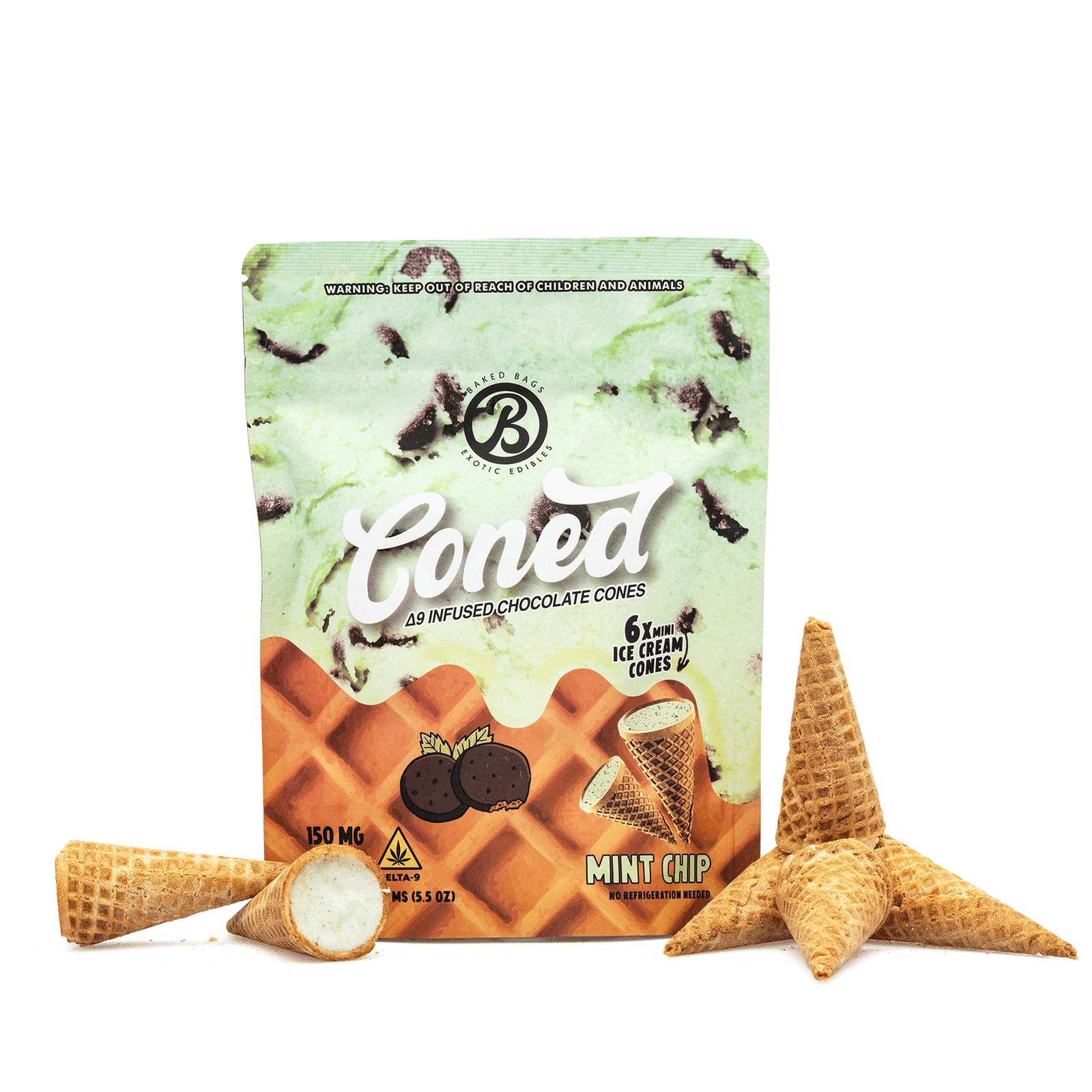 baked bags delta 9 thc coned mint chip 150 mg total delta 9 thc combo.png baked bags delta 9 thc coned mint chip 150 mg total delta 9 thc combo.png
