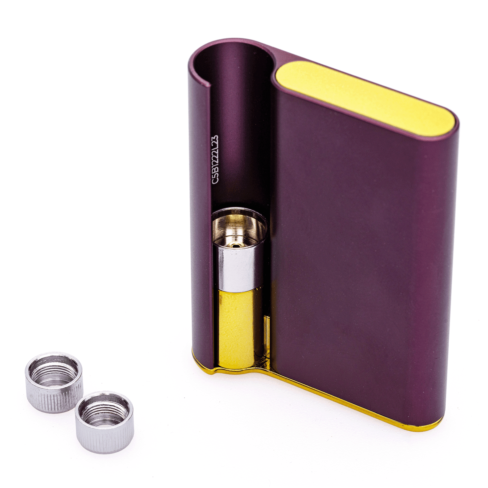 ccell palm vape battery purple with gold frame detail.png ccell palm vape battery purple with gold frame detail.png