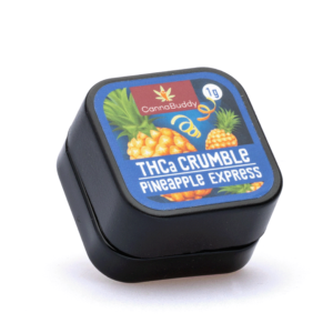 cannabuddy thca crumble pineapple express 1 gram jar front.webp