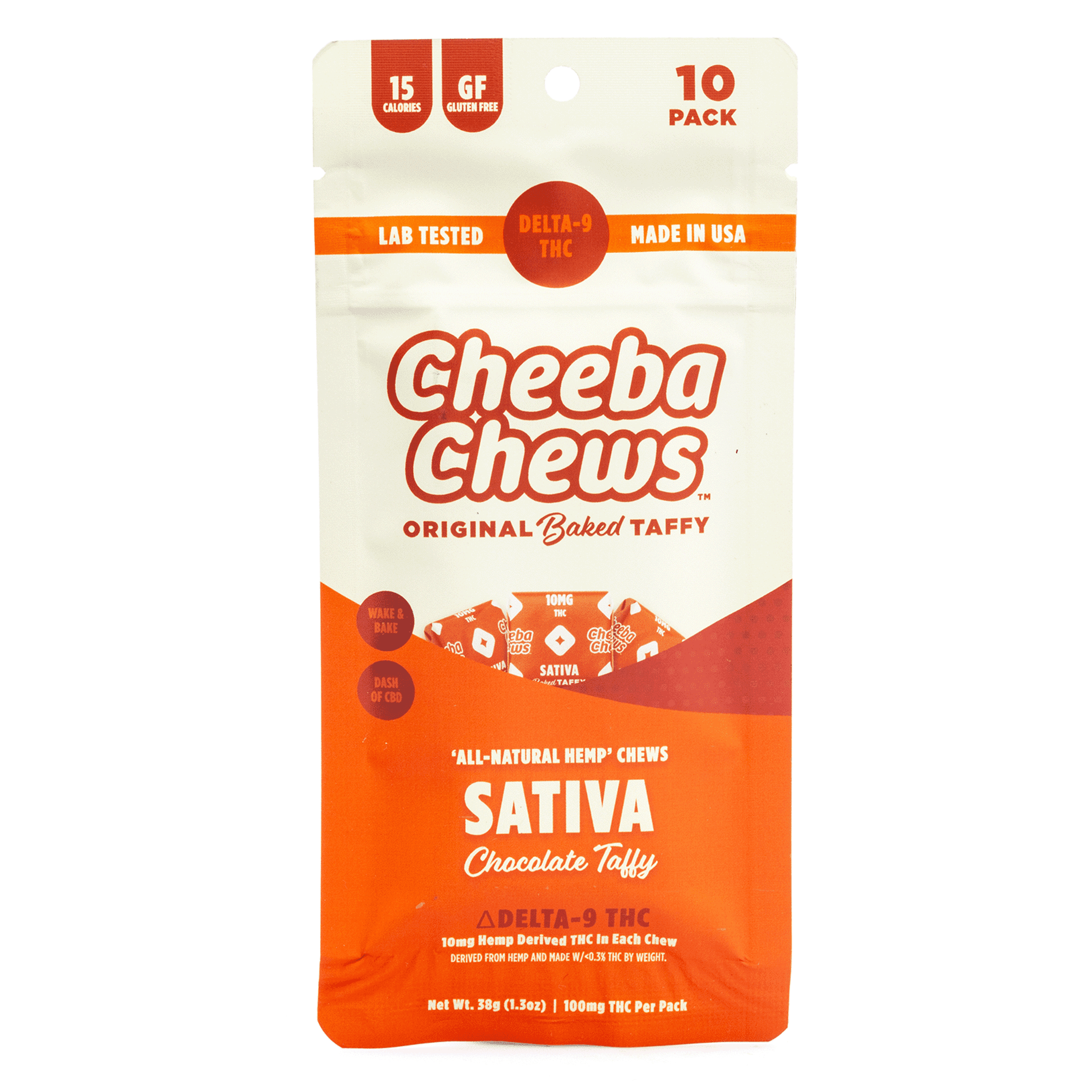 cheeba chews delta 9 chocolate taffy sativa 100 mg delta 9 thc total bag front.webp cheeba chews delta 9 chocolate taffy sativa 100 mg delta 9 thc total bag front.webp