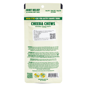 cheeba chews delta 9 and cbc and cbd salted caramel chews joint relief 50 mg total cannabinoids bag back 300x300 1.png cheeba chews delta 9 and cbc and cbd salted caramel chews joint relief 50 mg total cannabinoids bag back 300x300 1.png