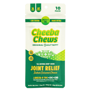cheeba chews delta 9 and cbc and cbd salted caramel chews joint relief 50 mg total cannabinoids bag front 300x300 1.png cheeba chews delta 9 and cbc and cbd salted caramel chews joint relief 50 mg total cannabinoids bag front 300x300 1.png