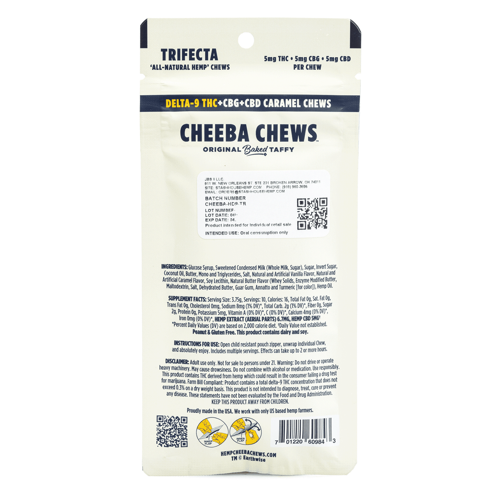 cheeba chews delta 9 and cbg and cbd caramel chews trifecta 50 mg total cannabinoids bag back.png cheeba chews delta 9 and cbg and cbd caramel chews trifecta 50 mg total cannabinoids bag back.png