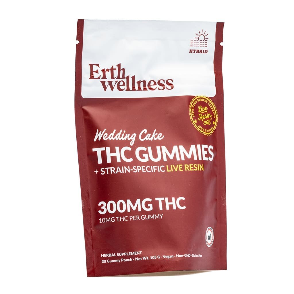 erth wellness thc live resin gummies wedding cake bag front.jpg erth wellness thc live resin gummies wedding cake bag front.jpg