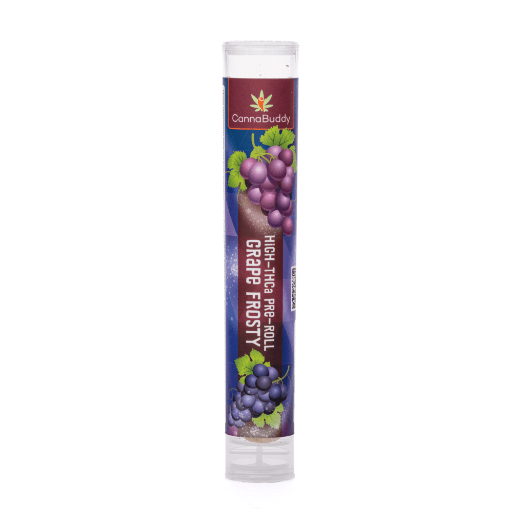 high thca flower pre roll grape frosty tube front.webp high thca flower pre roll grape frosty tube front.webp