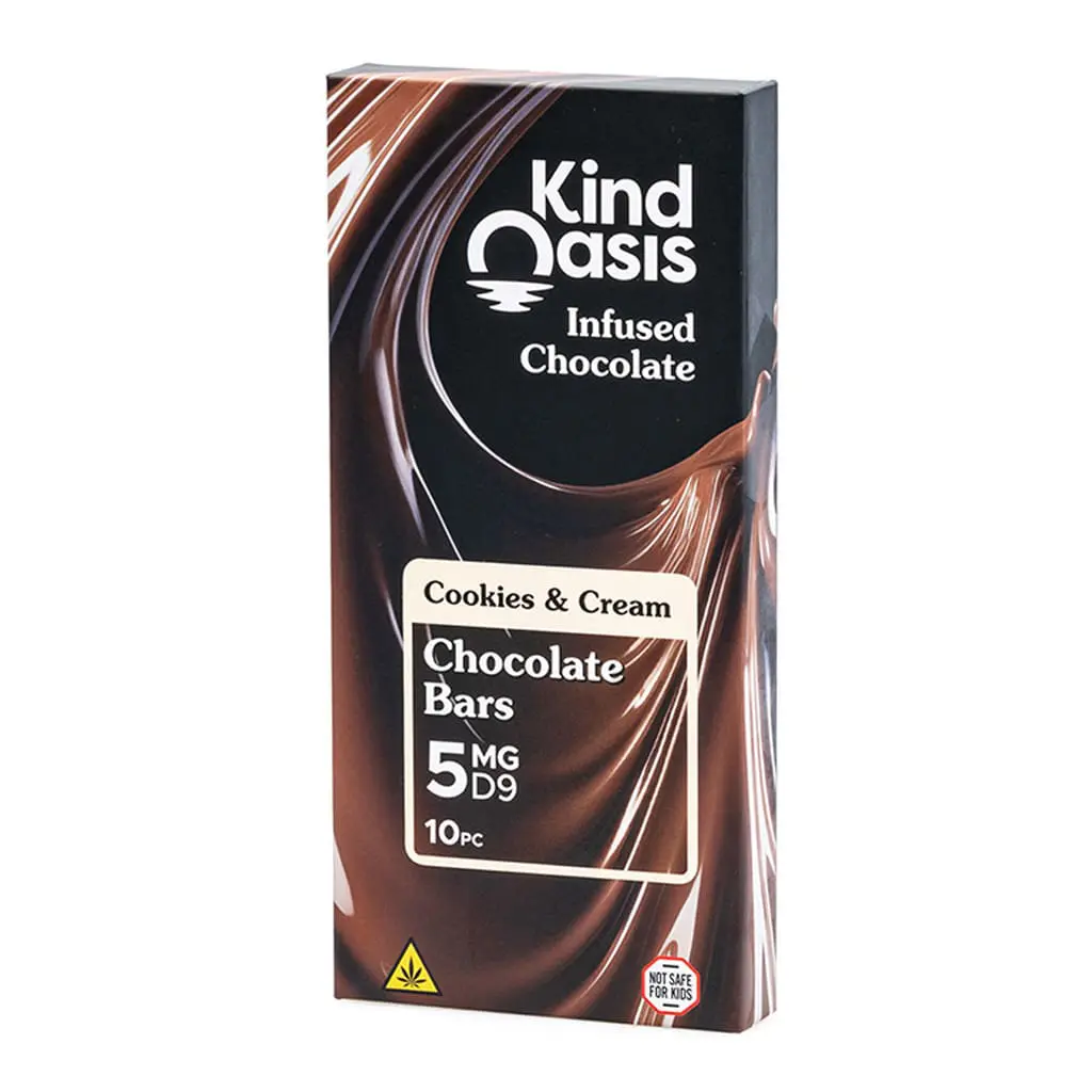 kind oasis delta 9 thc cookies cream chocolate bar box front.jpg.webp kind oasis delta 9 thc cookies cream chocolate bar box front.jpg.webp