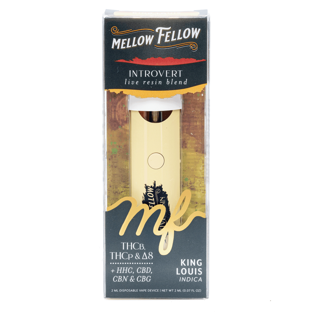 mellow fellow introvert blend live resin disposable vape king louis box front scaled 1.webp mellow fellow introvert blend live resin disposable vape king louis box front scaled 1.webp