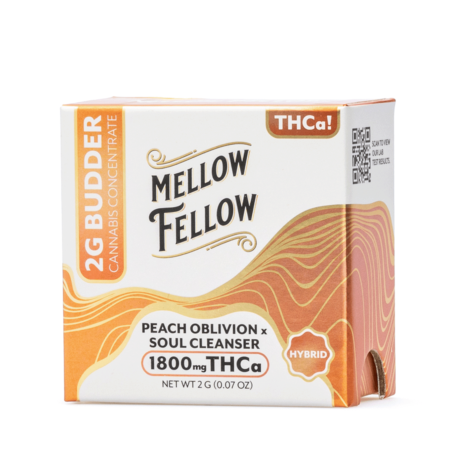 mellow fellow thca budder peach oblivion x soul cleanser 2 gram box front.webp mellow fellow thca budder peach oblivion x soul cleanser 2 gram box front.webp