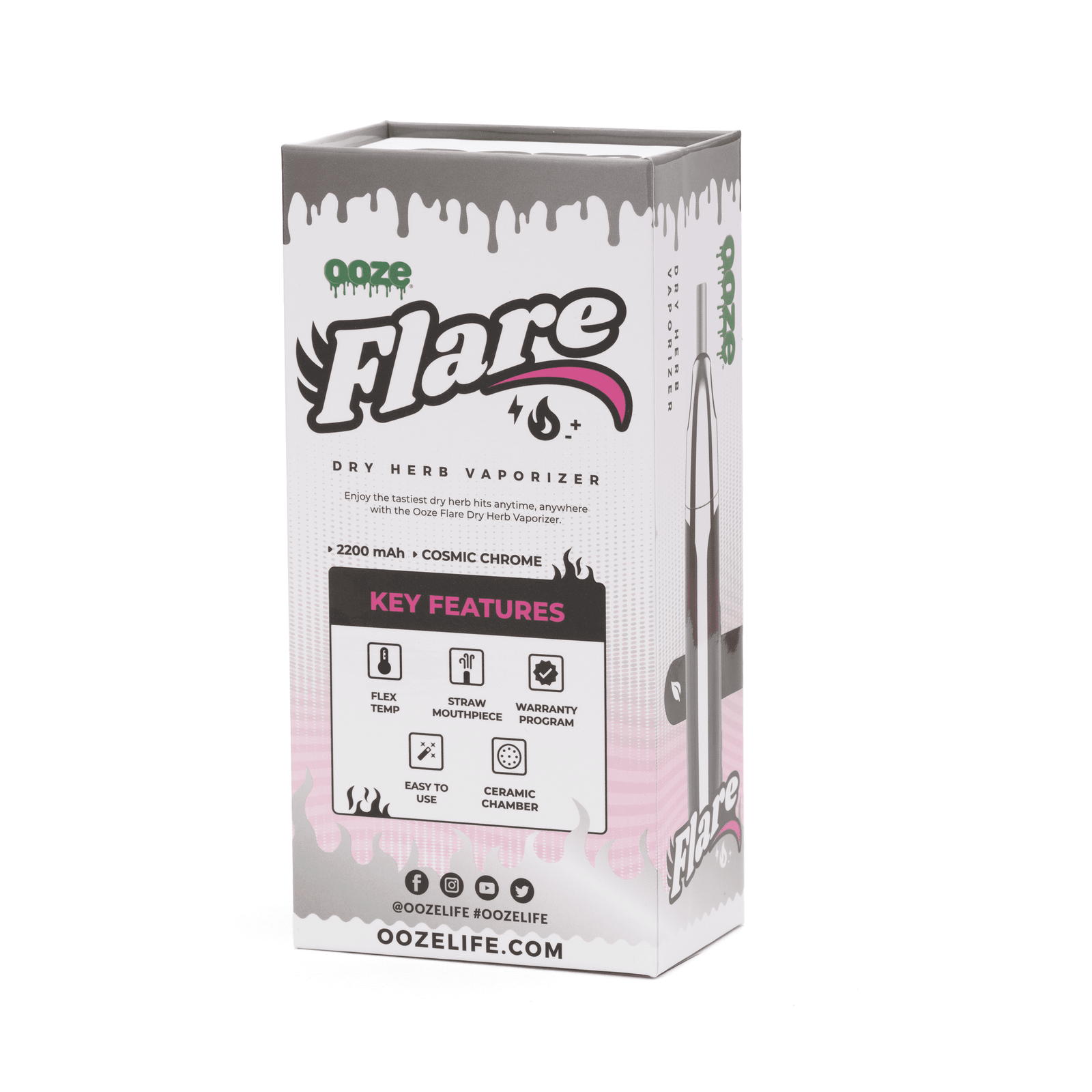 oooze flare dry herb vaporizer chrome box back.png oooze flare dry herb vaporizer chrome box back.png