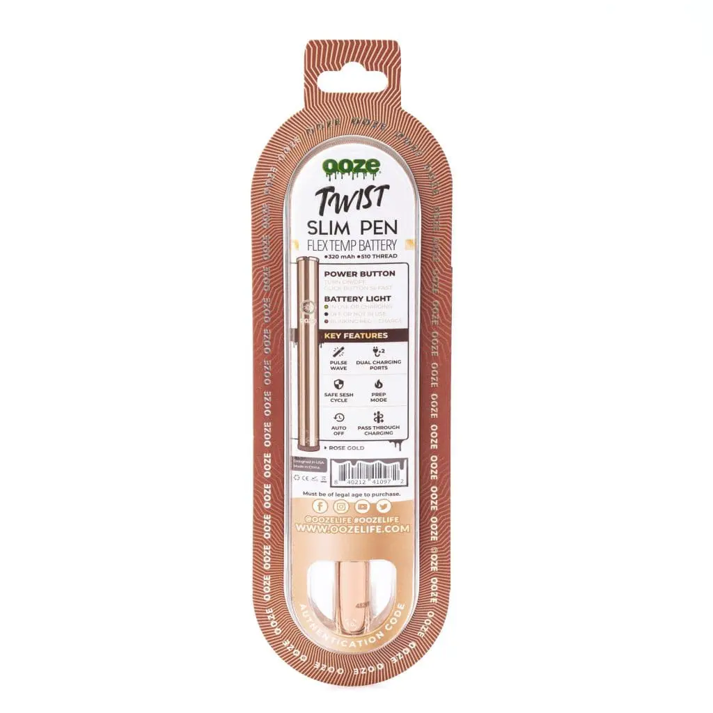 ooze slim twist pen 2.0 vape battery – rose gold box back.webp ooze slim twist pen 2.0 vape battery – rose gold box back.webp