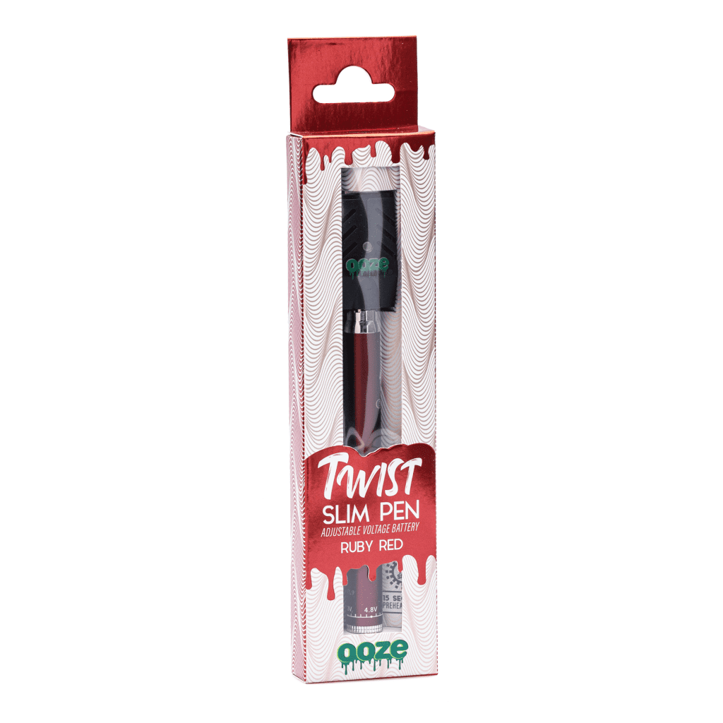 ooze slim twist pen vape battery – ruby red box front.webp ooze slim twist pen vape battery – ruby red box front.webp