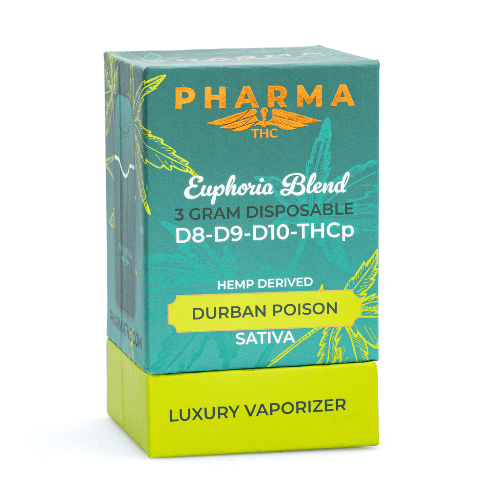 pharmathc delta 8 delta 9 delta 10 thcp disposable vape durban poison 3 grams box front.webp pharmathc delta 8 delta 9 delta 10 thcp disposable vape durban poison 3 grams box front.webp