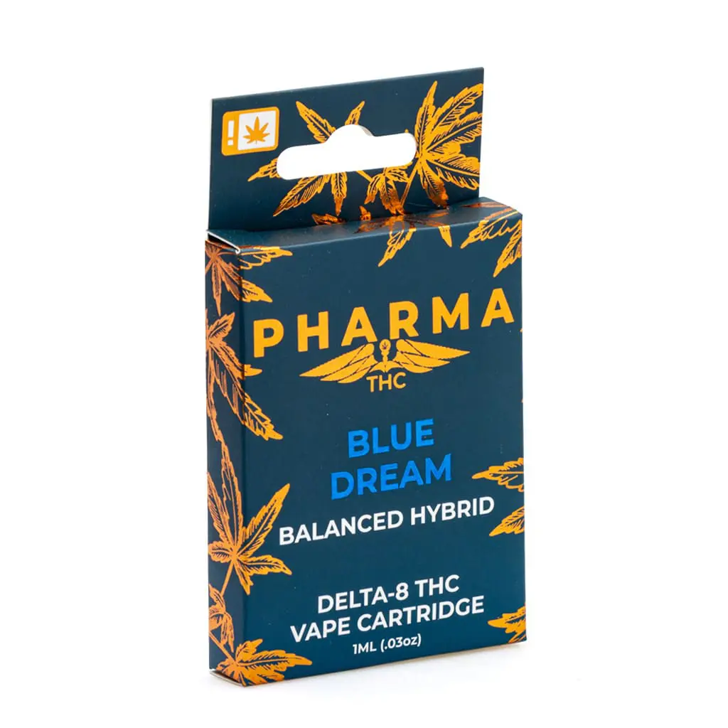 pharmathc delta 8 thc vape cartridge blue dream box front.webp pharmathc delta 8 thc vape cartridge blue dream box front.webp