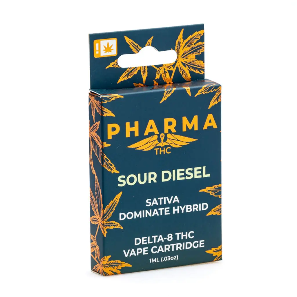 pharmathc delta 8 thc vape cartridge sour diesel box front.webp pharmathc delta 8 thc vape cartridge sour diesel box front.webp