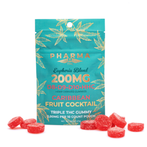pharmathc euphoria blend gummies caribbean fruit cocktail 2000 total cannabinoids combo 1.webp