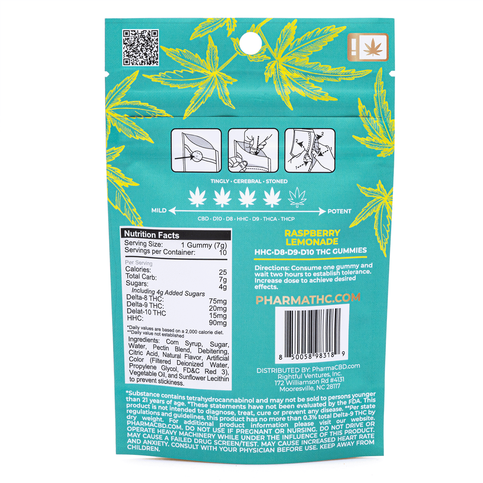 pharmathc euphoria blend gummies raspberry lemonade 2000 mg total cannabinoids bag back.webp pharmathc euphoria blend gummies raspberry lemonade 2000 mg total cannabinoids bag back.webp