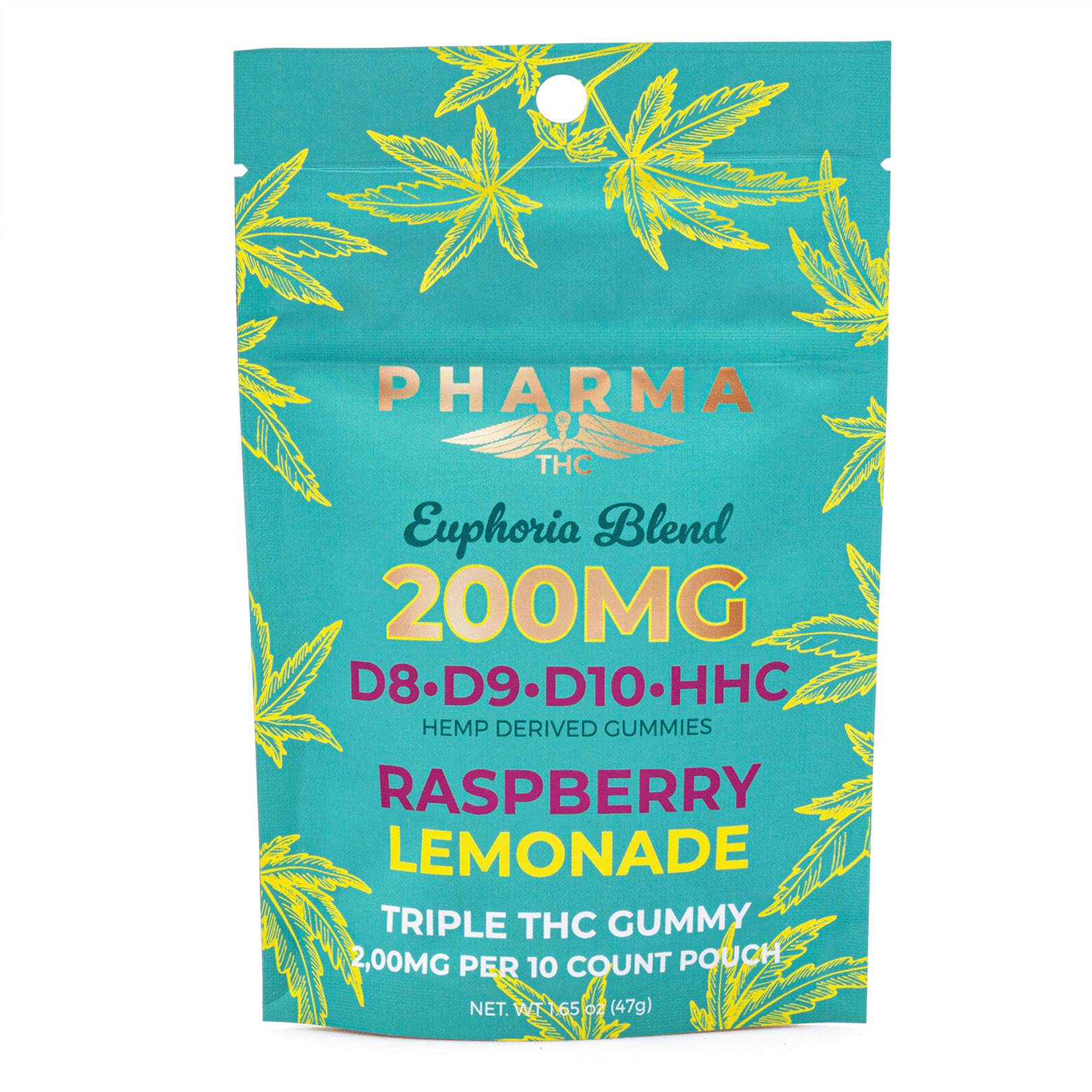 pharmathc euphoria blend gummies raspberry lemonade 2000 mg total cannabinoids bag front.webp pharmathc euphoria blend gummies raspberry lemonade 2000 mg total cannabinoids bag front.webp