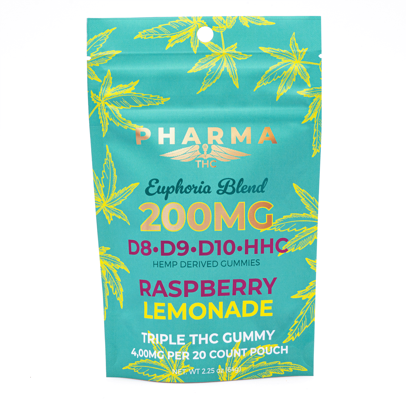 pharmathc euphoria blend gummies raspberry lemonade 4000 mg total cannabinoids bag front.webp pharmathc euphoria blend gummies raspberry lemonade 4000 mg total cannabinoids bag front.webp