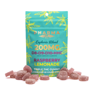 pharmathc euphoria blend gummies raspberry lemonade 4000 mg total cannabinoids combo.webp