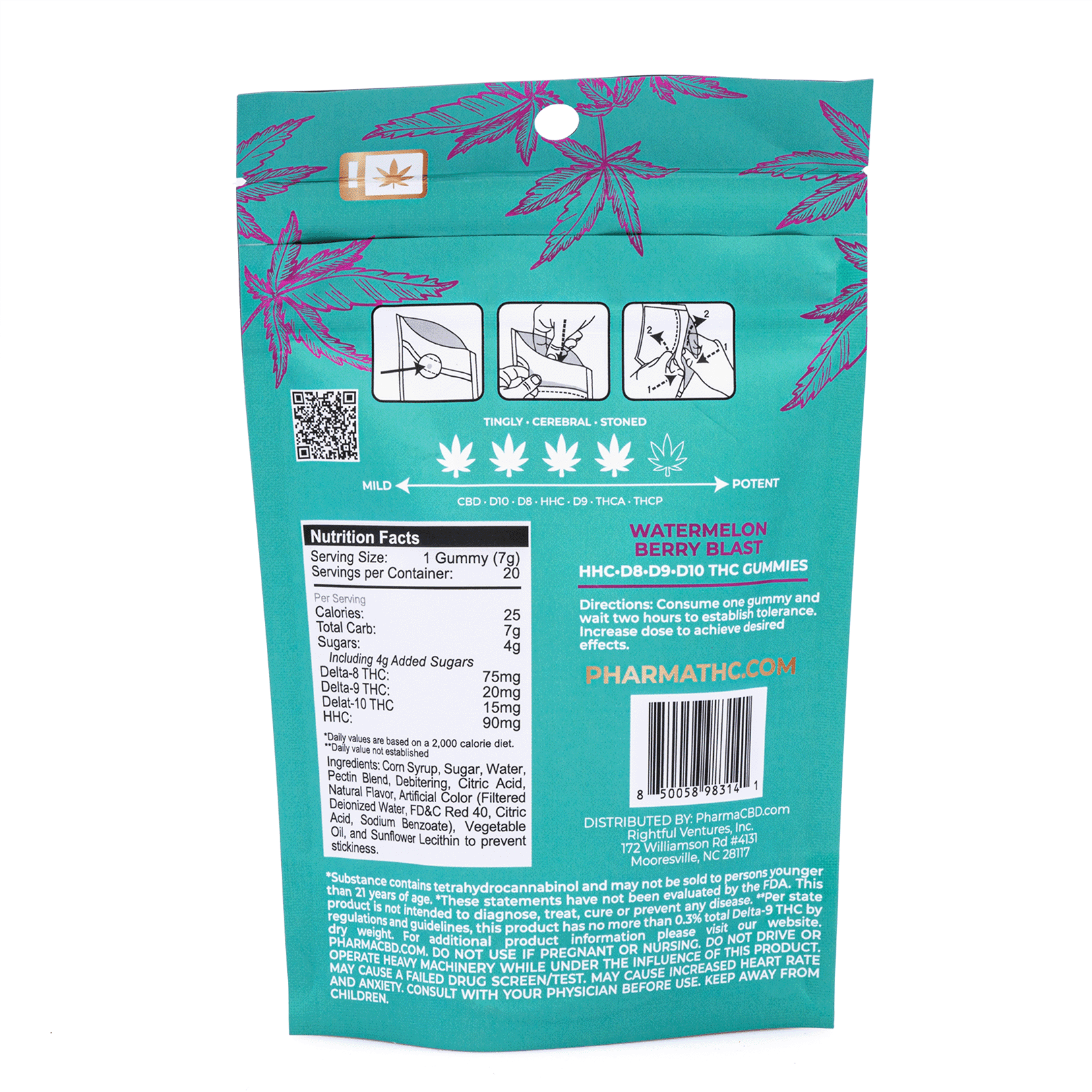pharmathc euphoria blend gummies watermelon berry blast 4000 mg total cannabinoids bag back.webp pharmathc euphoria blend gummies watermelon berry blast 4000 mg total cannabinoids bag back.webp