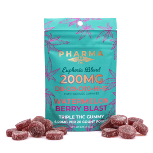 pharmathc euphoria blend gummies watermelon berry blast 4000 mg total cannabinoids combo.webp