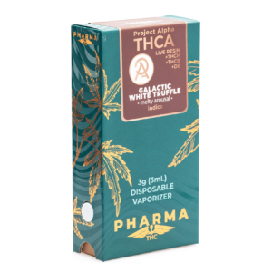 pharmathc project alpha thca live resin disposable galactic white truffle 3 gram box front.webp
