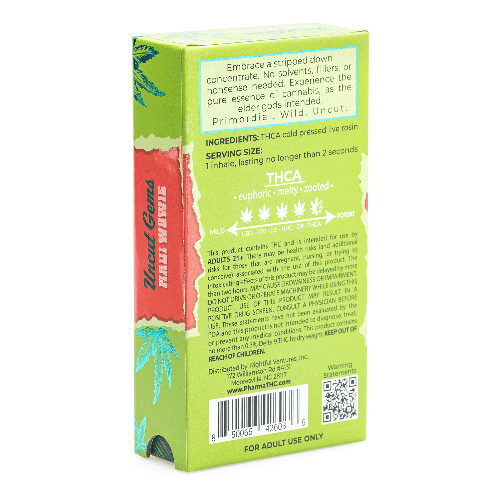 pharmathc uncut gems thca live rosin vape cartridge maui wowie .5 gram box back.png pharmathc uncut gems thca live rosin vape cartridge maui wowie .5 gram box back.png