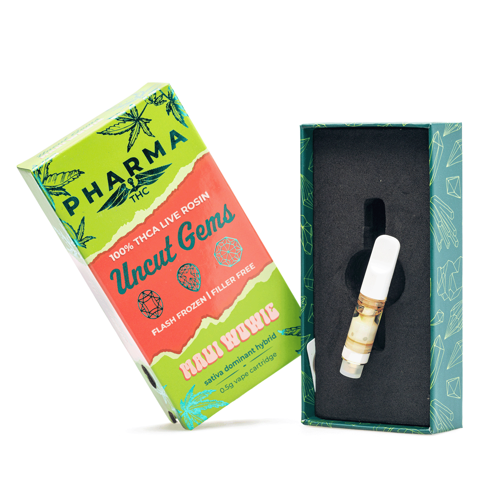 pharmathc uncut gems thca live rosin vape cartridge maui wowie .5 gram combo.png pharmathc uncut gems thca live rosin vape cartridge maui wowie .5 gram combo.png
