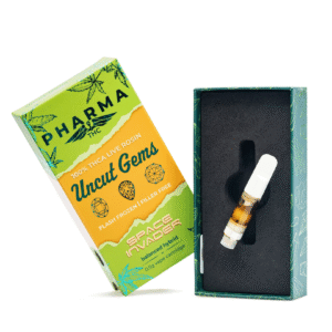 pharmathc uncut gems thca live rosin vape cartridge space invader .5 gram combo.png