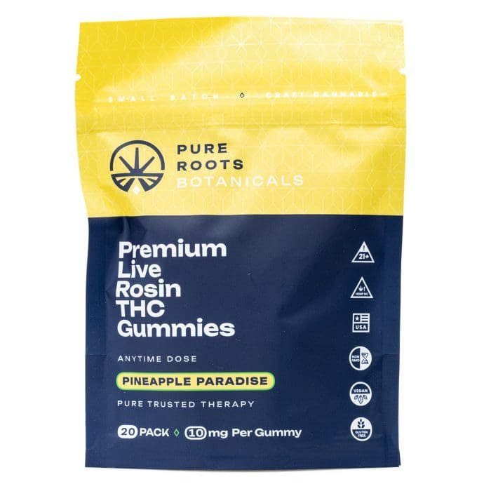 pure roots botanicals thca live rosin gummies pineapple paradise 200 mg total delta 9 thc bag front 700x700 1.jpg pure roots botanicals thca live rosin gummies pineapple paradise 200 mg total delta 9 thc bag front 700x700 1.jpg