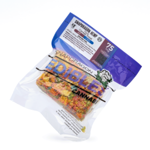 snapdragon delta 9 live resin and cbd fruity cereal treat 37.5 mg delta 9 thc 37.5 mg cbd bag front.webp