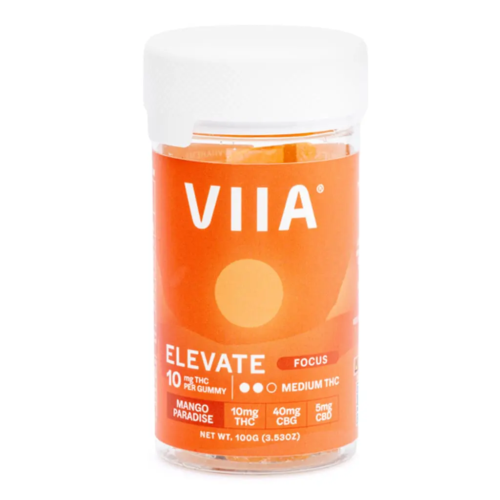 viia delta 9 cbd cbg elevate focus gummies 10 mg thc jar front.webp viia delta 9 cbd cbg elevate focus gummies 10 mg thc jar front.webp