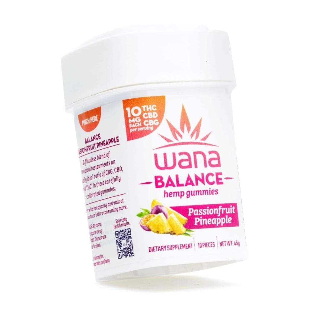 wana balance gummies passionfruit pineapple 300 mg total cannabinoids jar front scaled 1.jpg wana balance gummies passionfruit pineapple 300 mg total cannabinoids jar front scaled 1.jpg